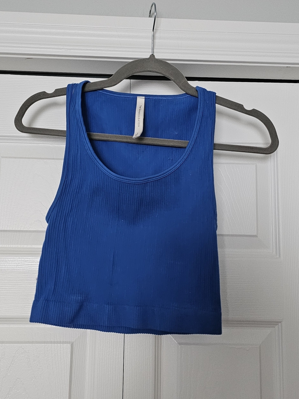 Babaton Ribbed Scoop Tank Top in Cobalt